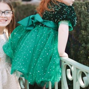 Velvet tulle sequin dress